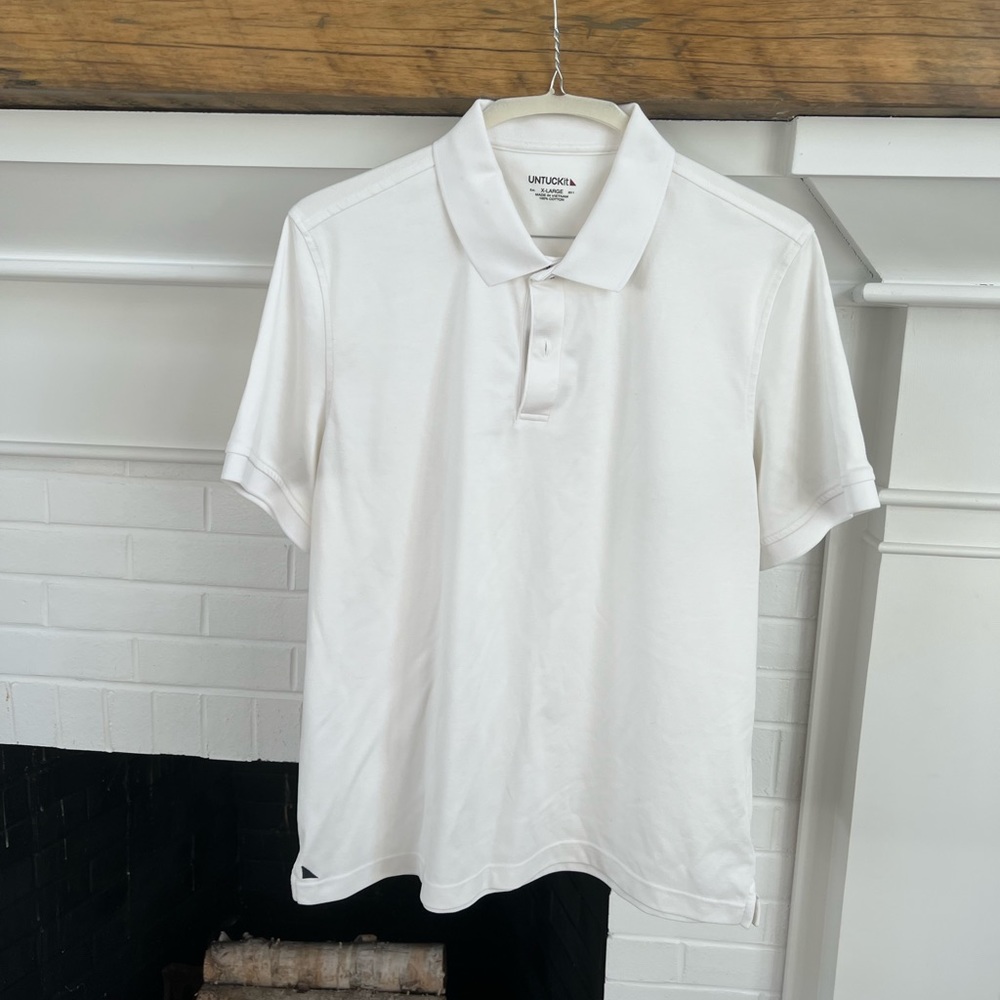 COPY - UnTuckit Mens White cotton polo. Size XL. Like new